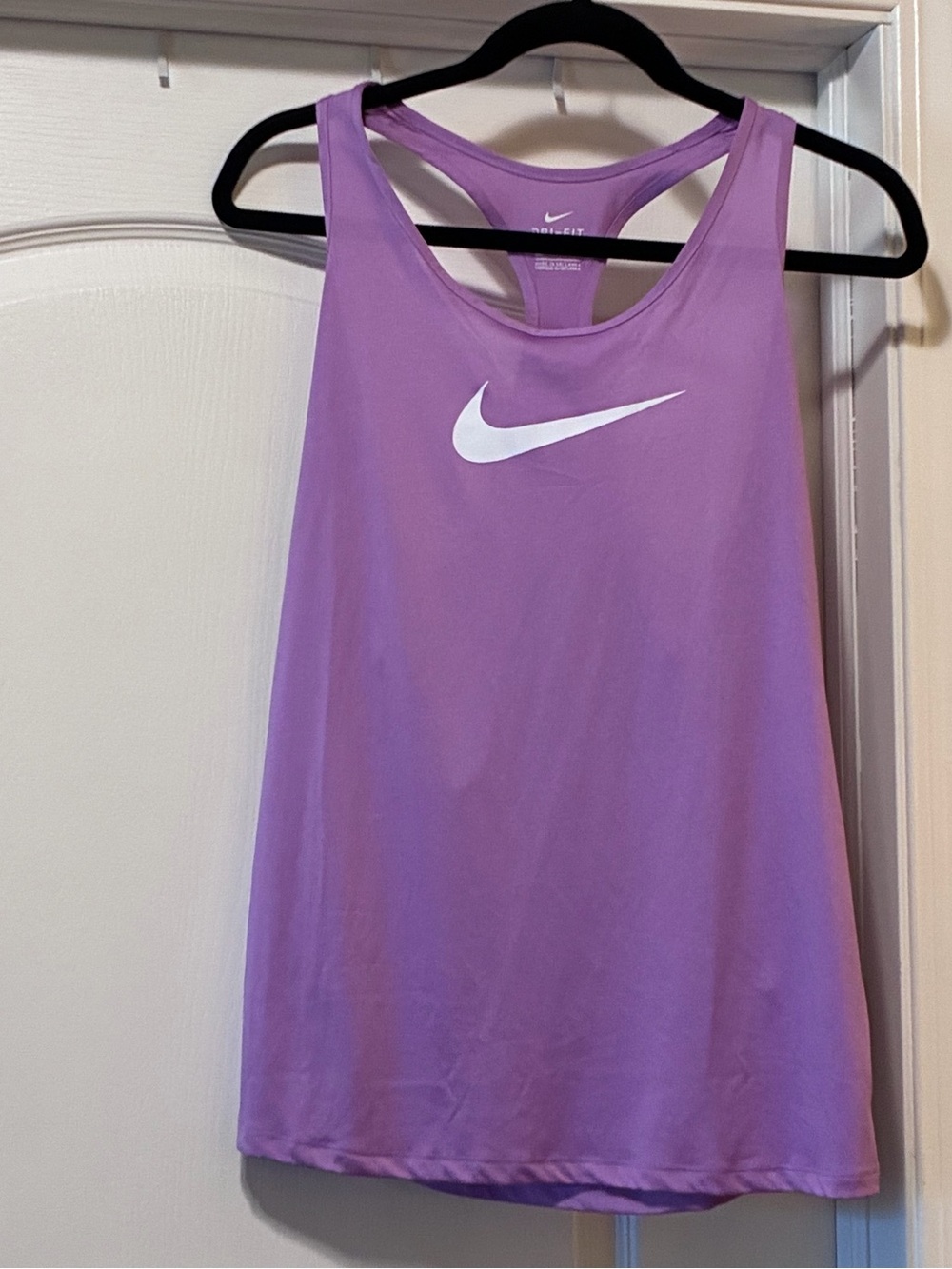 Nike Purple Dri-FIT Athletic Training Racer Back Tank Top W/Nike White Swoosh
